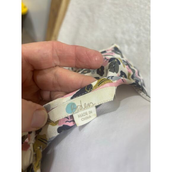 Boden Women’s Floral Tunic Top Multicolor 3/4 Sleeve Pleated Front Boho Style - Picture 5 of 8